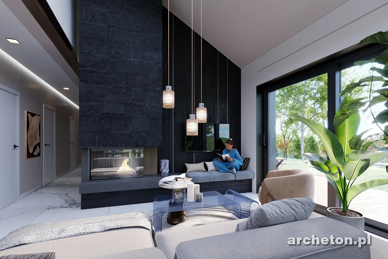 Vienstāva mājas projekts 103 m²: 3 Guļamistabas, Darba istaba, 2 Vannasistabas, Atvērta virtuve, bez Garāžas