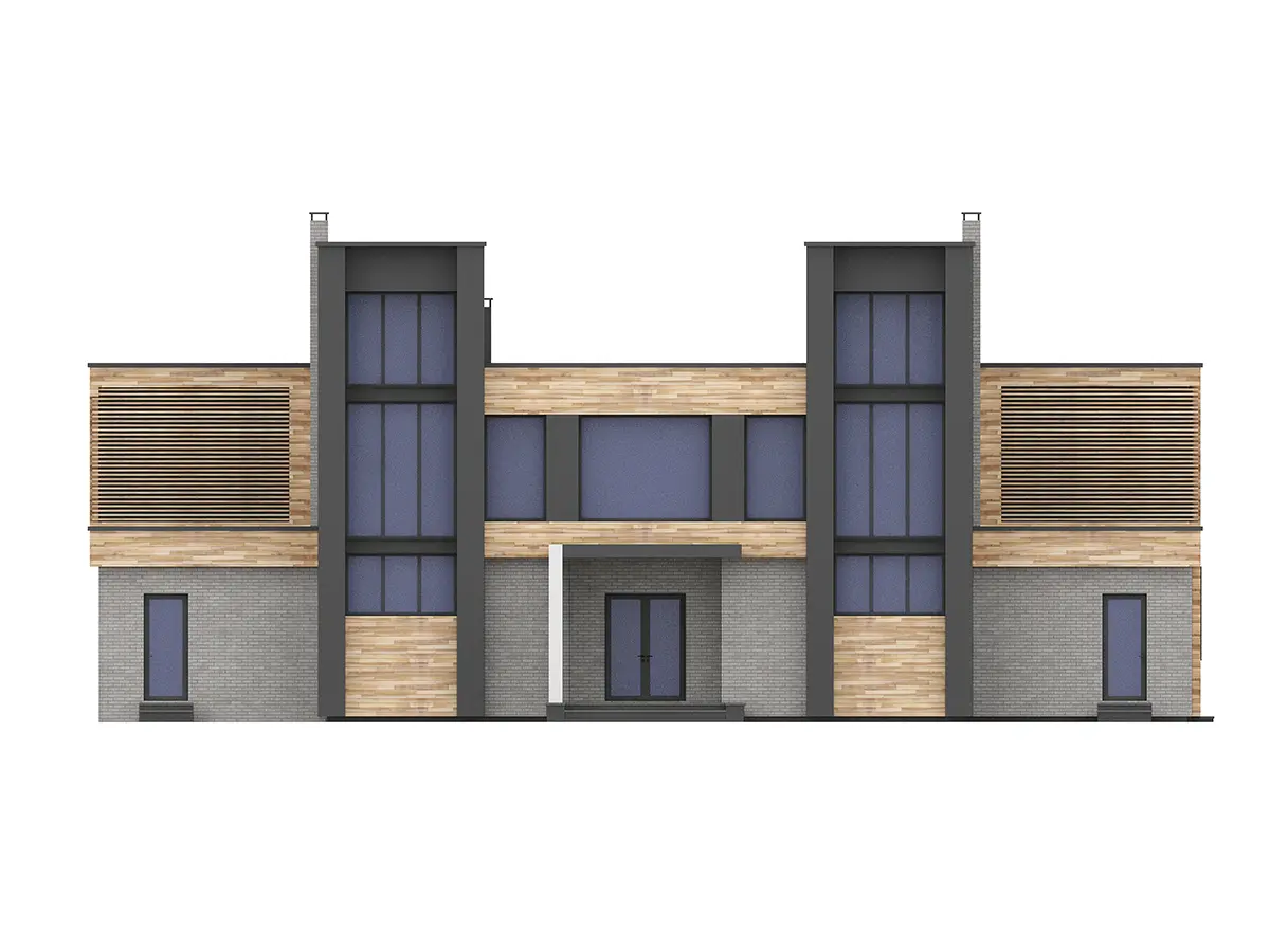 Trīsstāvu mājas projekts 461 m²: 6 Guļamistabas, Darba istaba, 5 Vannasistabas, Atvērta virtuve, bez Garāžas