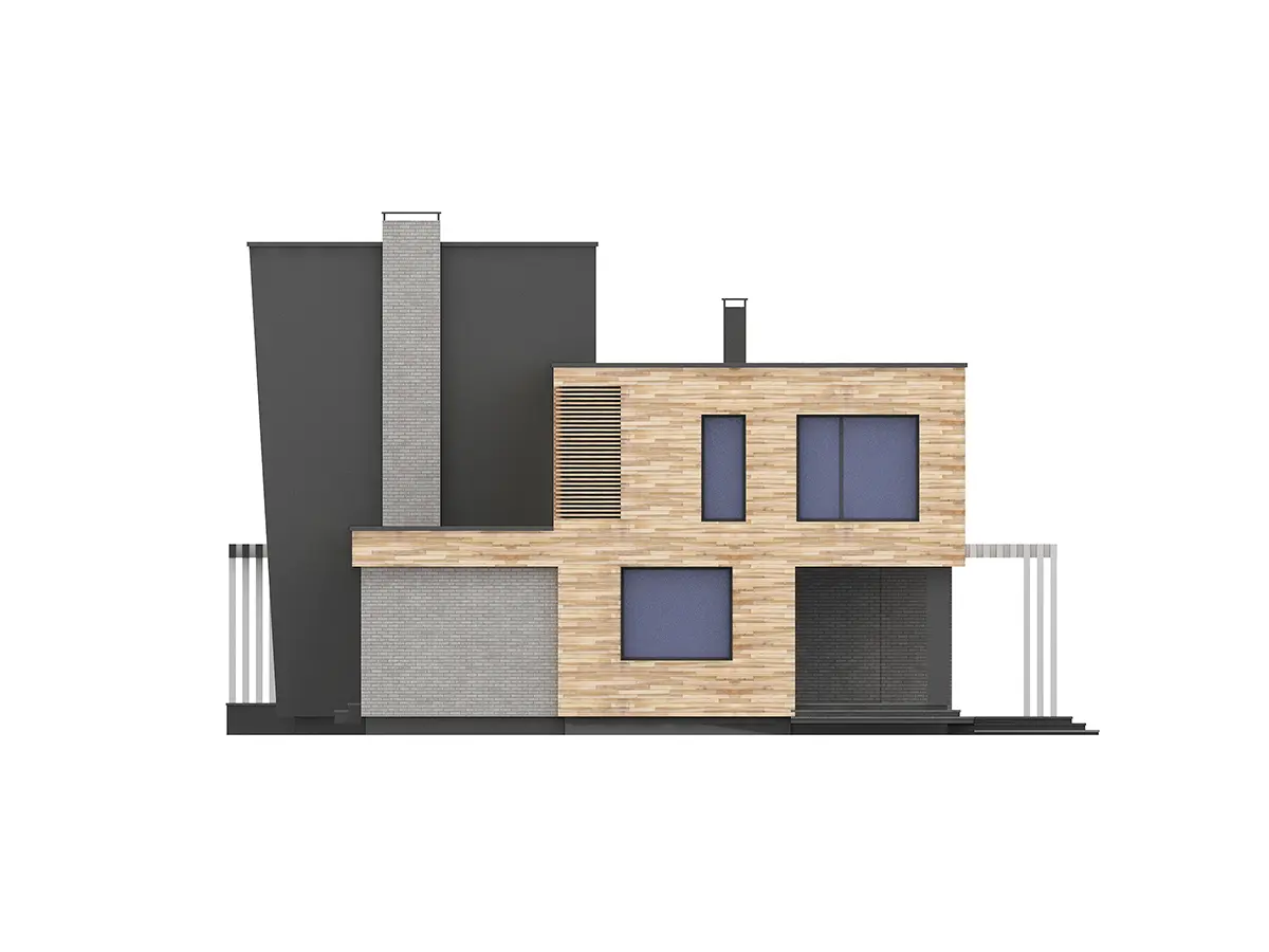 Trīsstāvu mājas projekts 461 m²: 6 Guļamistabas, Darba istaba, 5 Vannasistabas, Atvērta virtuve, bez Garāžas