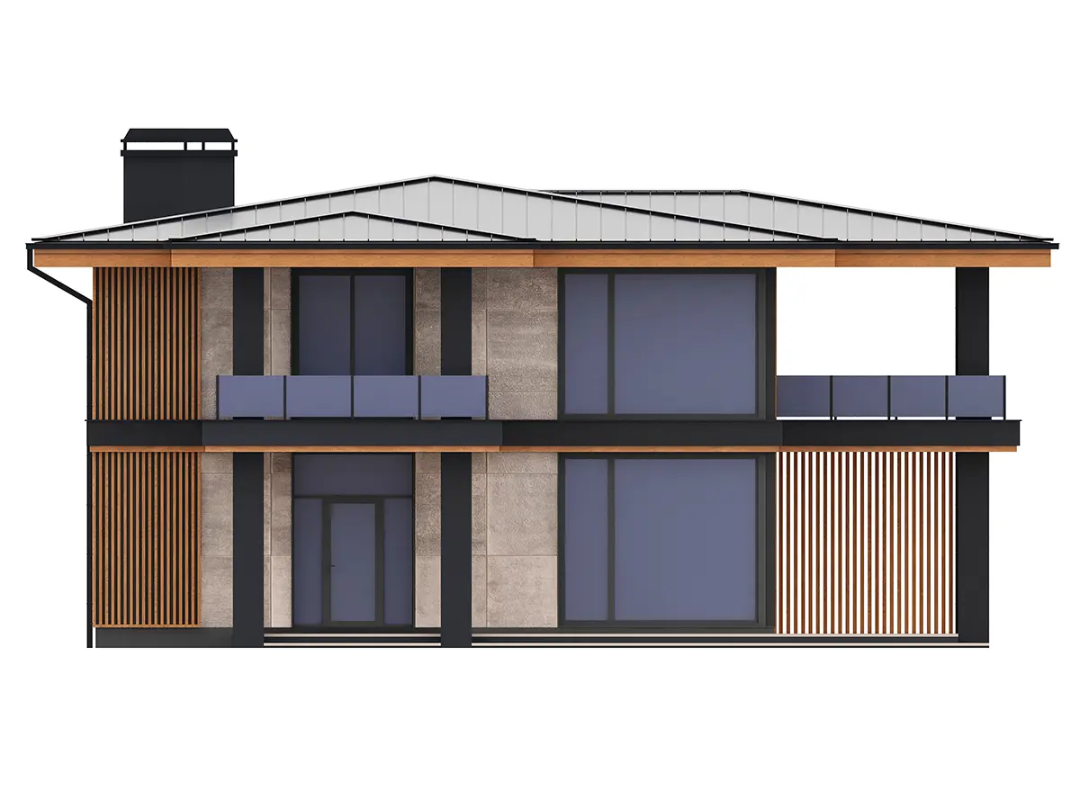 Divstāvu mājas projekts 194 m²: 3 Guļamistabas, 3 Vannasistabas, Atvērta virtuve, bez Garāžas