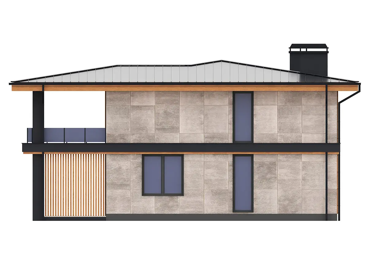 Divstāvu mājas projekts 194 m²: 3 Guļamistabas, 3 Vannasistabas, Atvērta virtuve, bez Garāžas