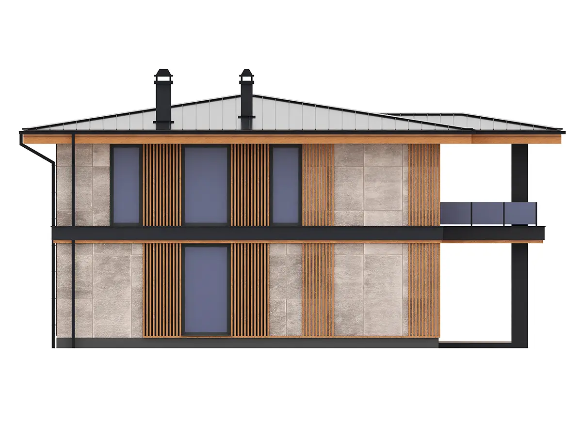 Divstāvu mājas projekts 194 m²: 3 Guļamistabas, 3 Vannasistabas, Atvērta virtuve, bez Garāžas