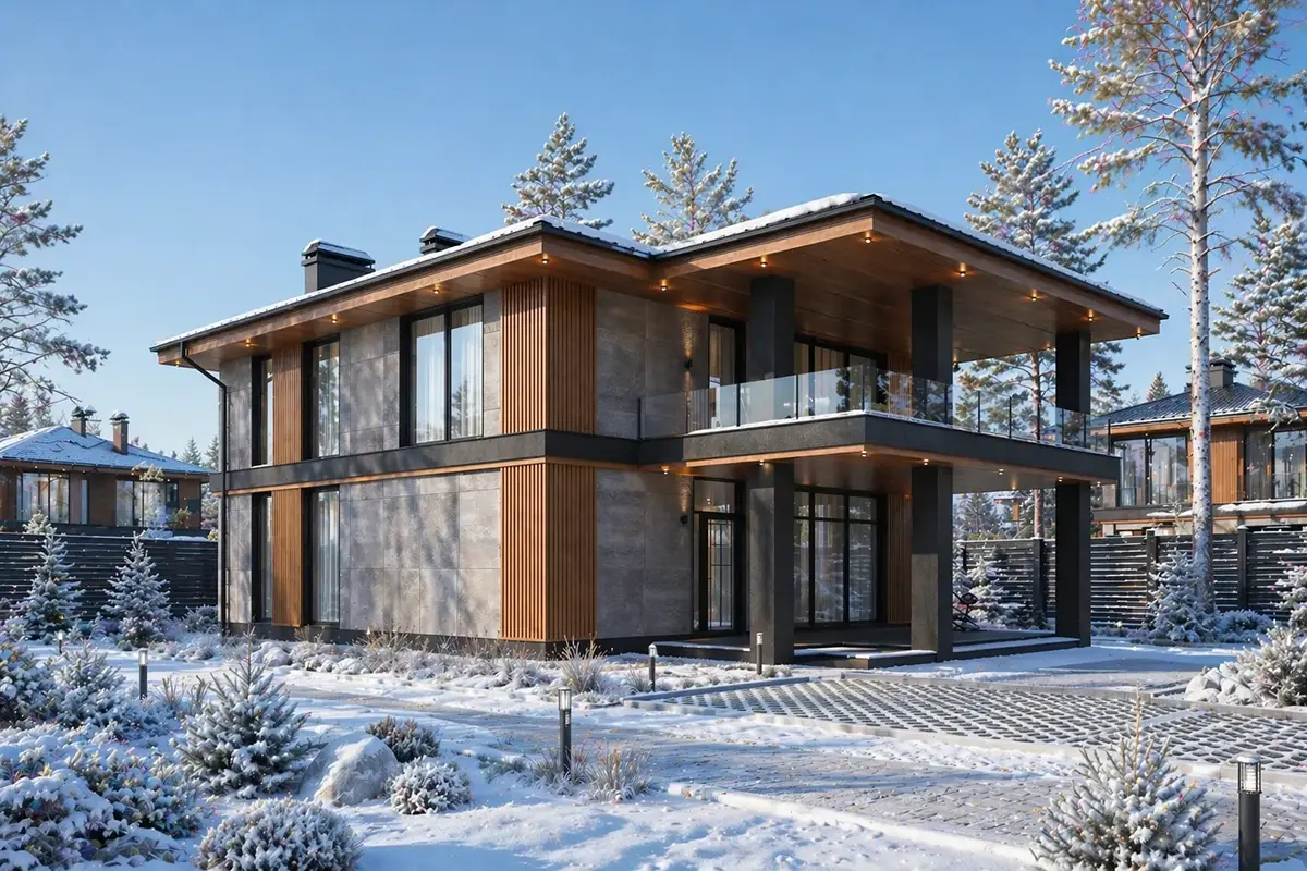 Divstāvu mājas projekts 193 m²: 4 Guļamistabas, 3 Vannasistabas, Atvērta virtuve, bez Garāžas