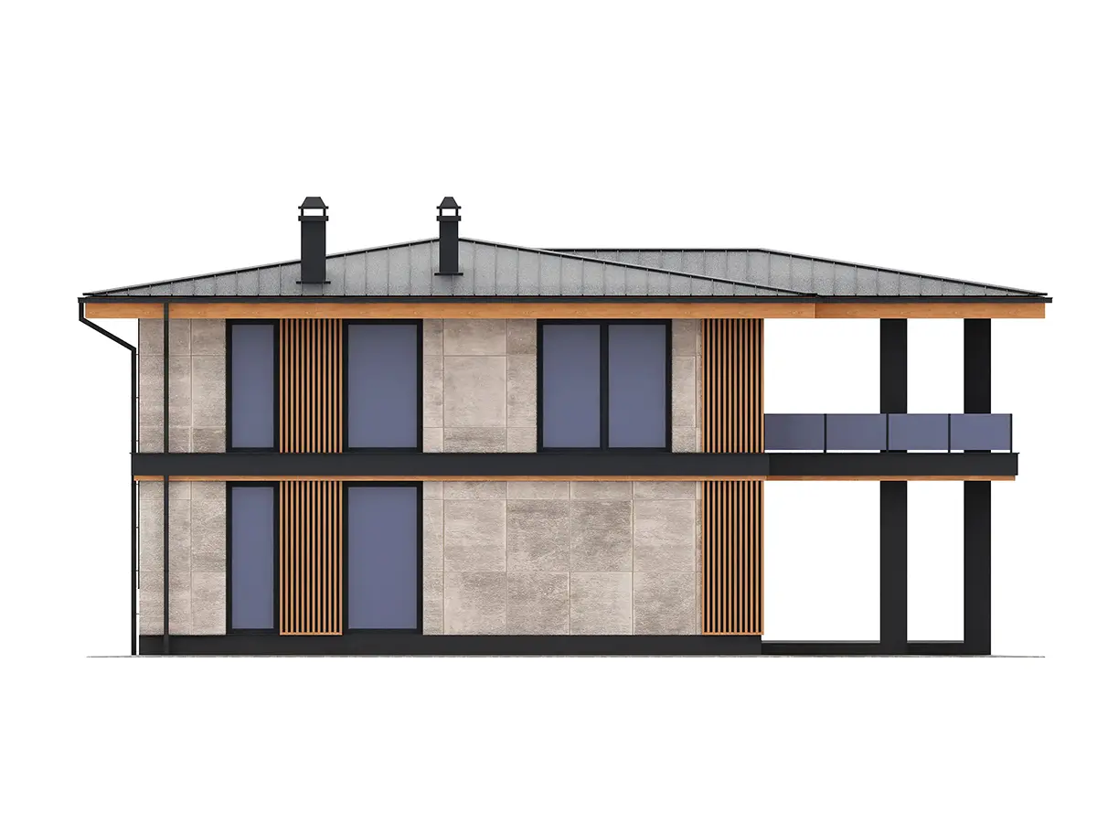 Divstāvu mājas projekts 193 m²: 4 Guļamistabas, 3 Vannasistabas, Atvērta virtuve, bez Garāžas