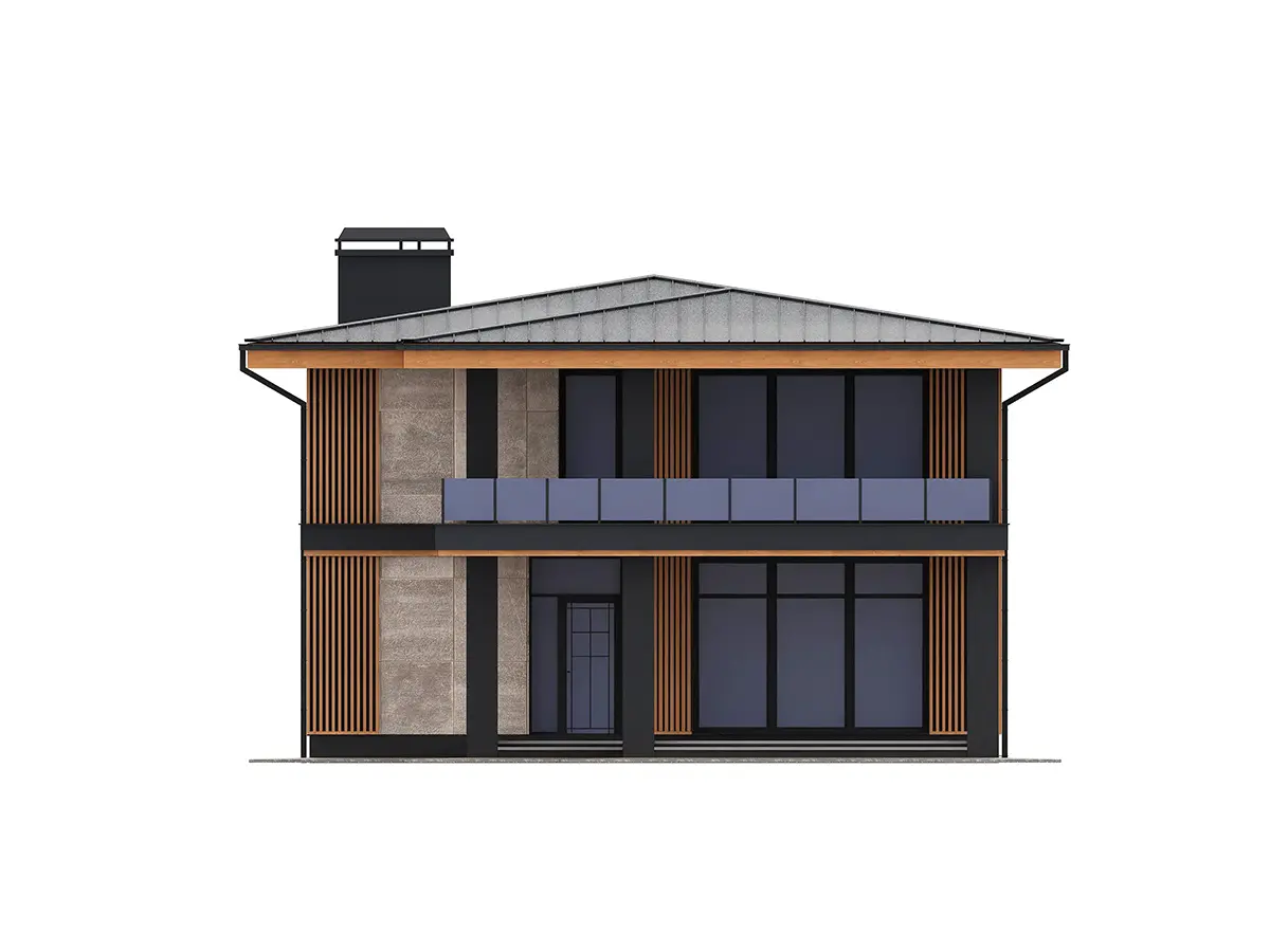 Divstāvu mājas projekts 193 m²: 4 Guļamistabas, 3 Vannasistabas, Atvērta virtuve, bez Garāžas