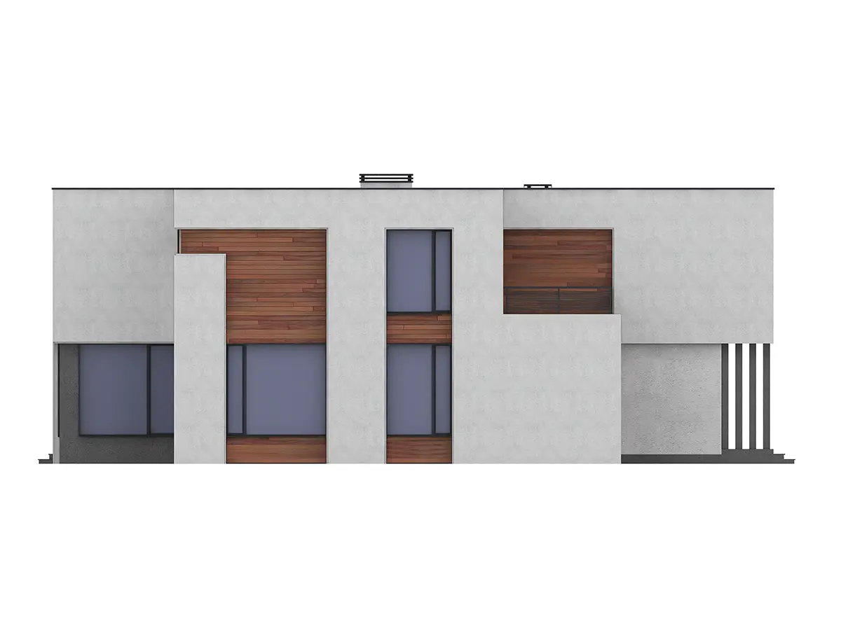 Divstāvu mājas projekts 351 m²: 3 Guļamistabas, Darba istaba, 3 Vannasistabas, Atvērta virtuve, bez Garāžas