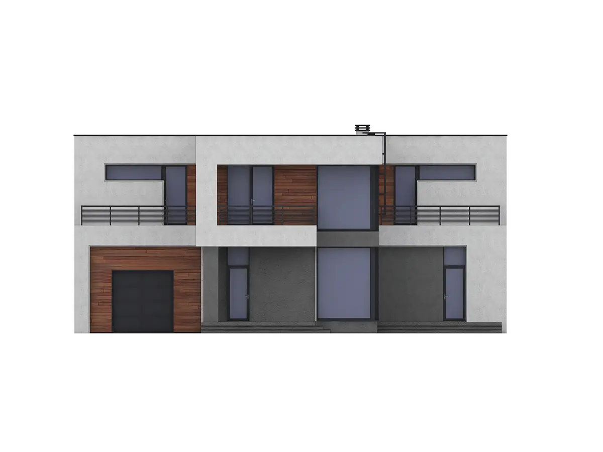Divstāvu mājas projekts 351 m²: 3 Guļamistabas, Darba istaba, 3 Vannasistabas, Atvērta virtuve, bez Garāžas