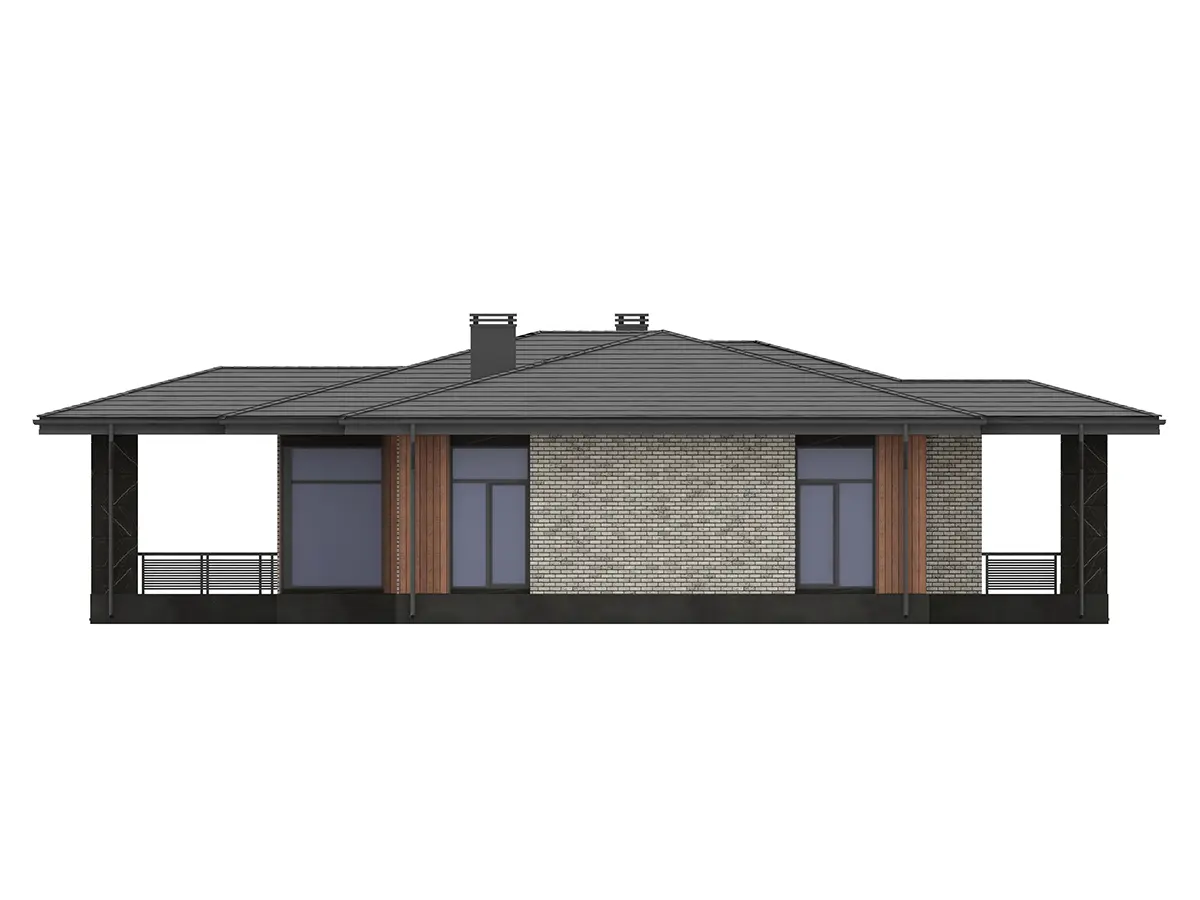 Vienstāva mājas projekts 154 m²: 3 Guļamistabas, 2 Vannasistabas, Atvērta virtuve, bez Garāžas