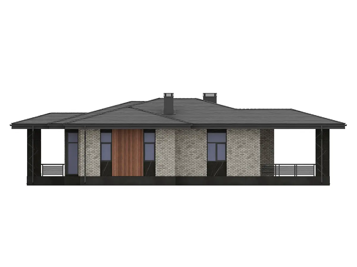 Vienstāva mājas projekts 154 m²: 3 Guļamistabas, 2 Vannasistabas, Atvērta virtuve, bez Garāžas