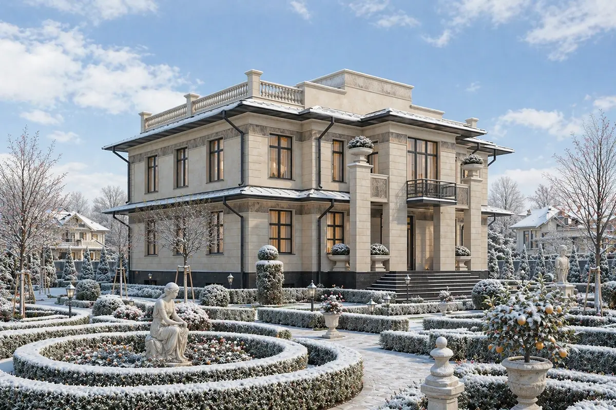Trīsstāvu mājas projekts + pagrabu 545 m²: 6 Guļamistabas, Darba istaba, 6 Vannasistabas, bez Garāžas