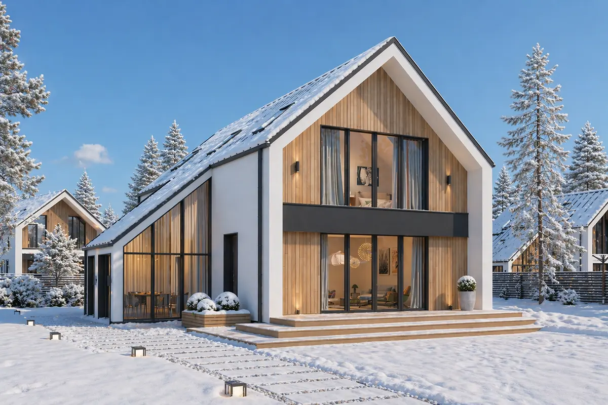 Mājas projekts ar mansardu 164 m²: 3 Guļamistabas, 2 Vannasistabas, Atvērta virtuve, bez Garāžas