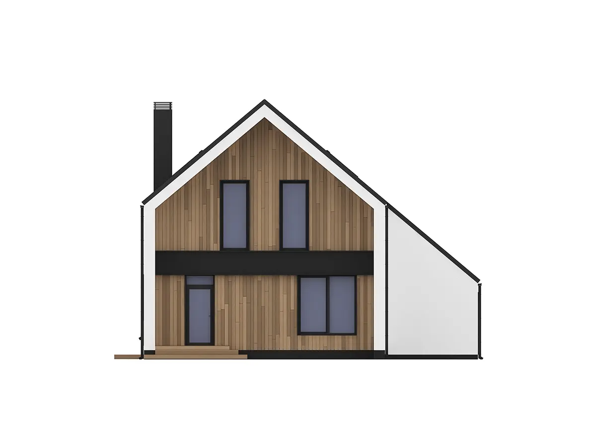Mājas projekts ar mansardu 164 m²: 3 Guļamistabas, 2 Vannasistabas, Atvērta virtuve, bez Garāžas