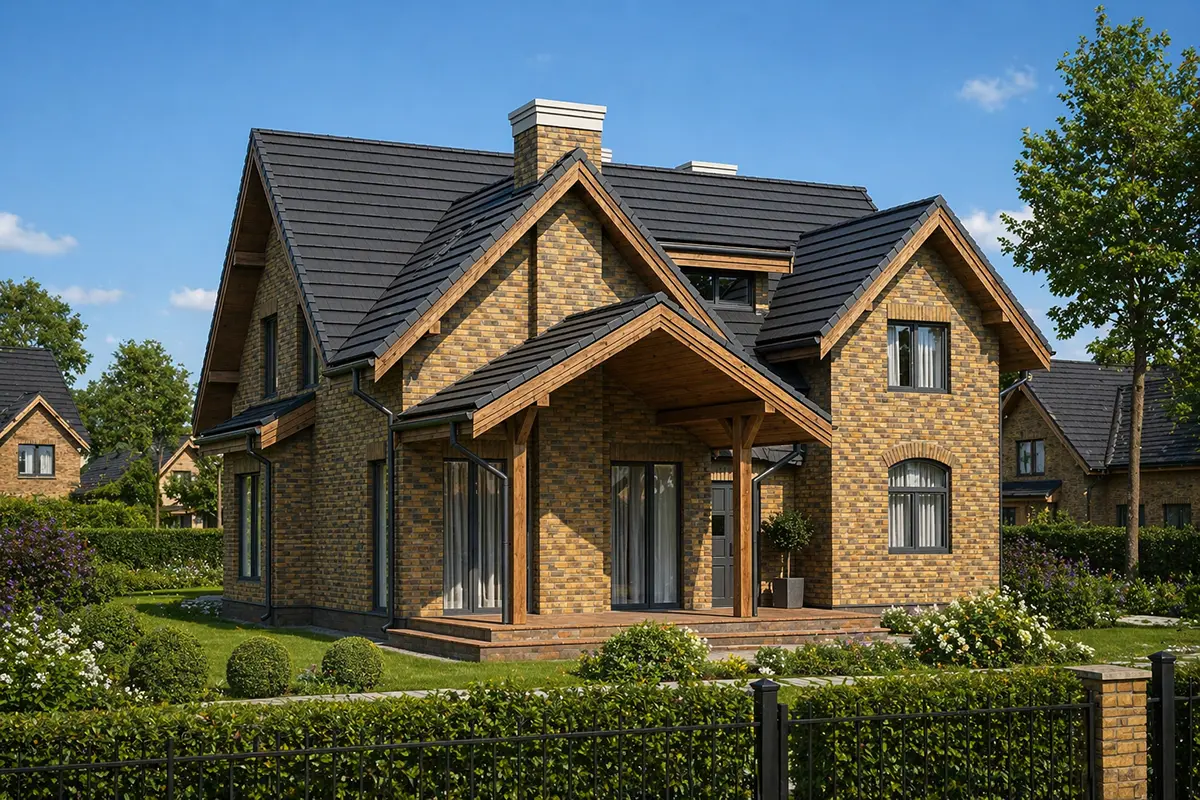 Mājas projekts ar mansardu 175 m²: 4 Guļamistabas, Darba istaba, 2 Vannasistabas, bez Garāžas