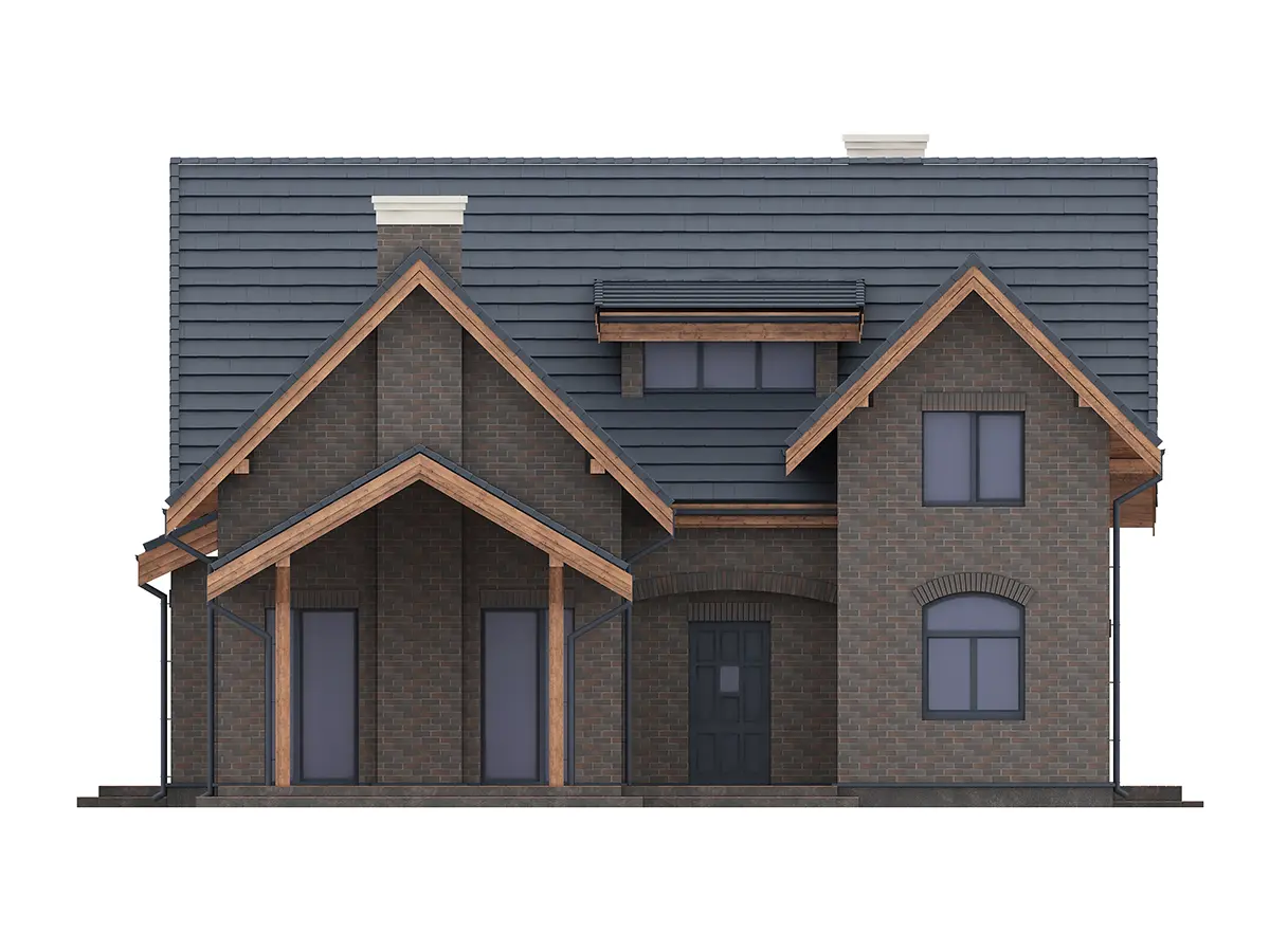 Mājas projekts ar mansardu 175 m²: 4 Guļamistabas, Darba istaba, 2 Vannasistabas, bez Garāžas