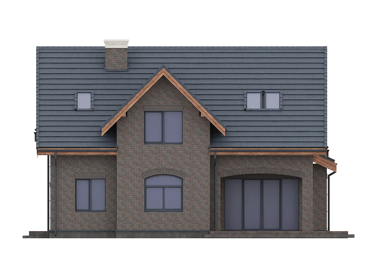 Mājas projekts ar mansardu 175 m²: 4 Guļamistabas, Darba istaba, 2 Vannasistabas, bez Garāžas
