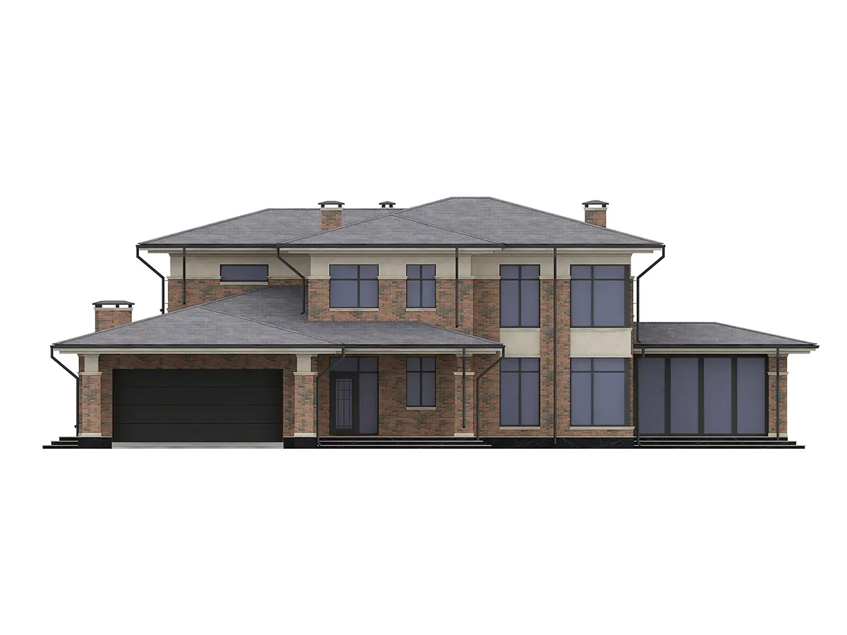 Divstāvu mājas projekts 313 m²: 4 Guļamistabas, 3 Vannasistabas, Atvērta virtuve, bez Garāžas