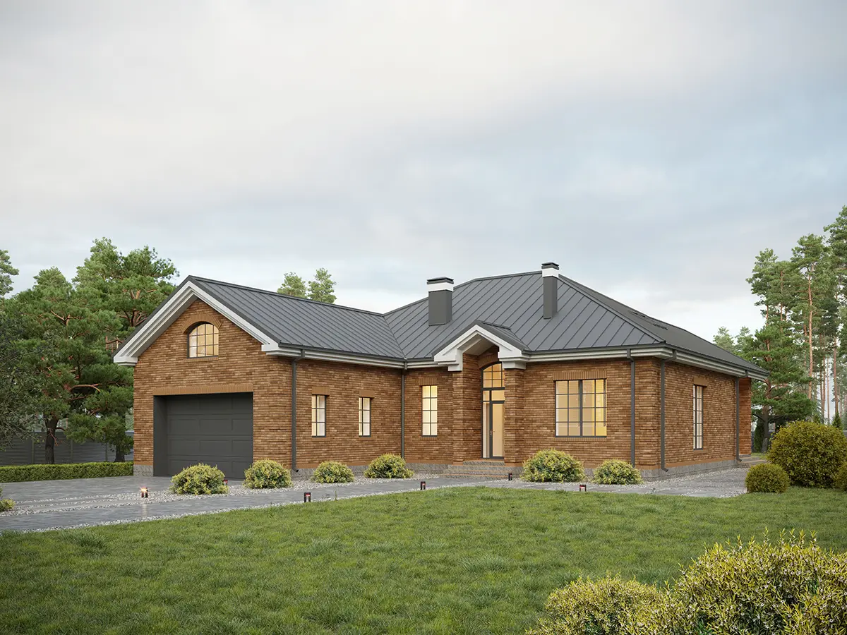 Mājas projekts ar mansardu 294 m²: 3 Guļamistabas, 4 Vannasistabas, Atvērta virtuve, Garāža