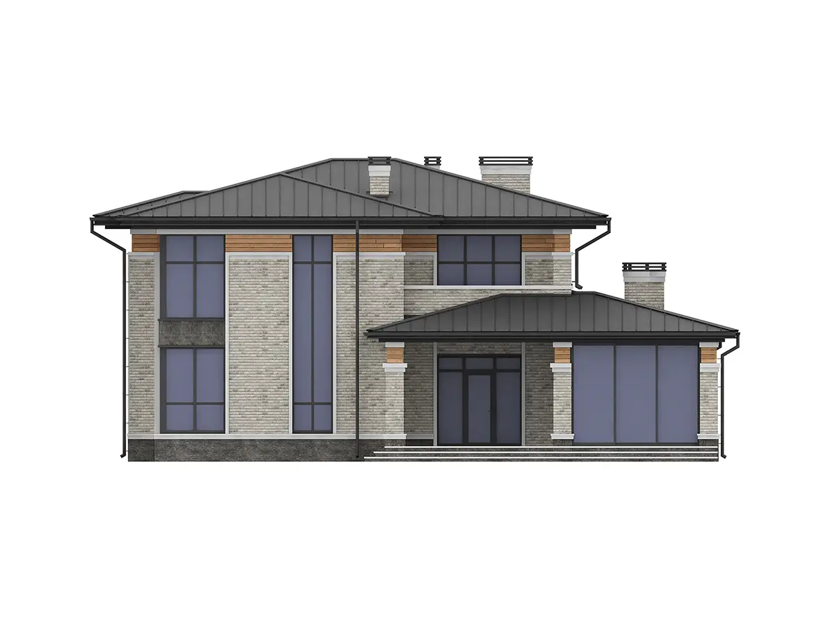 Divstāvu mājas projekts 241 m²: 3 Guļamistabas, 3 Vannasistabas, Atvērta virtuve, Garāža