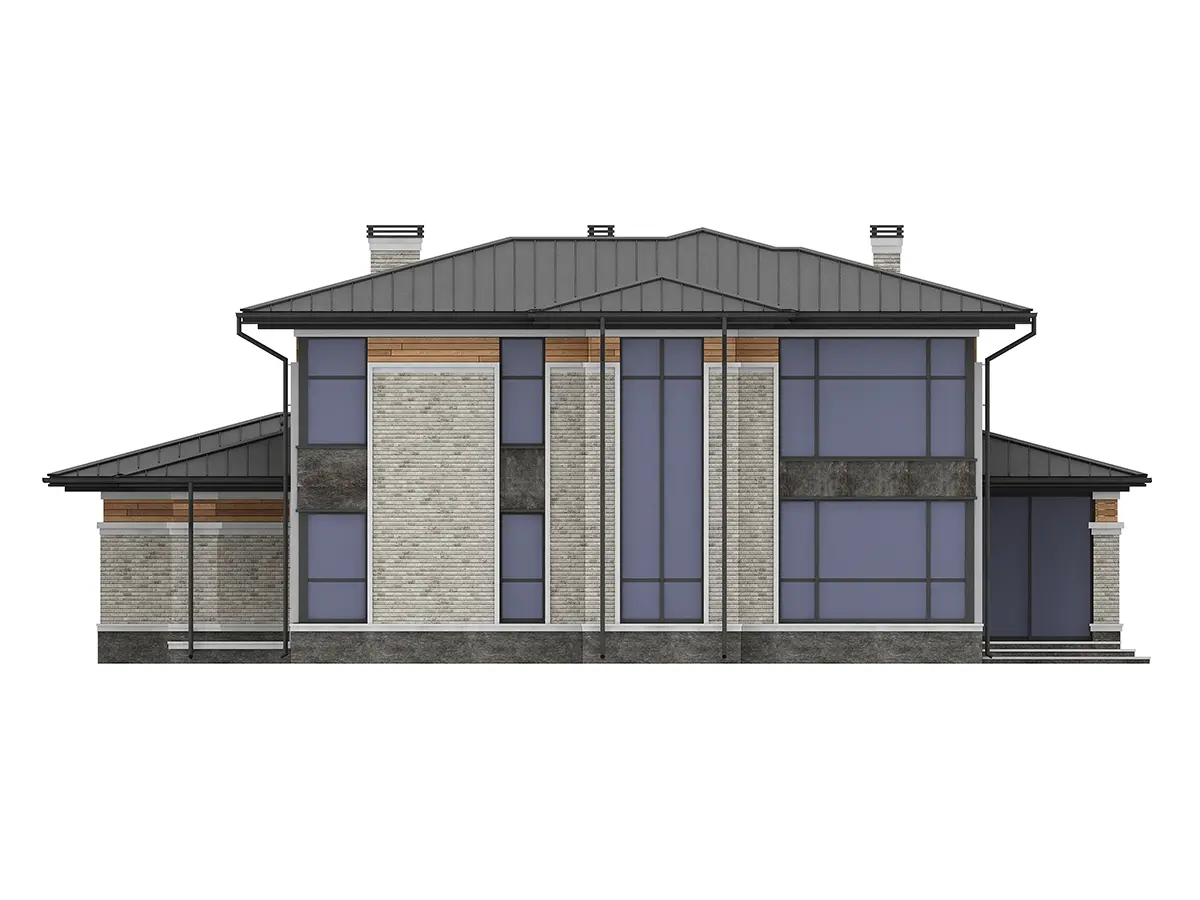 Divstāvu mājas projekts 241 m²: 3 Guļamistabas, 3 Vannasistabas, Atvērta virtuve, Garāža
