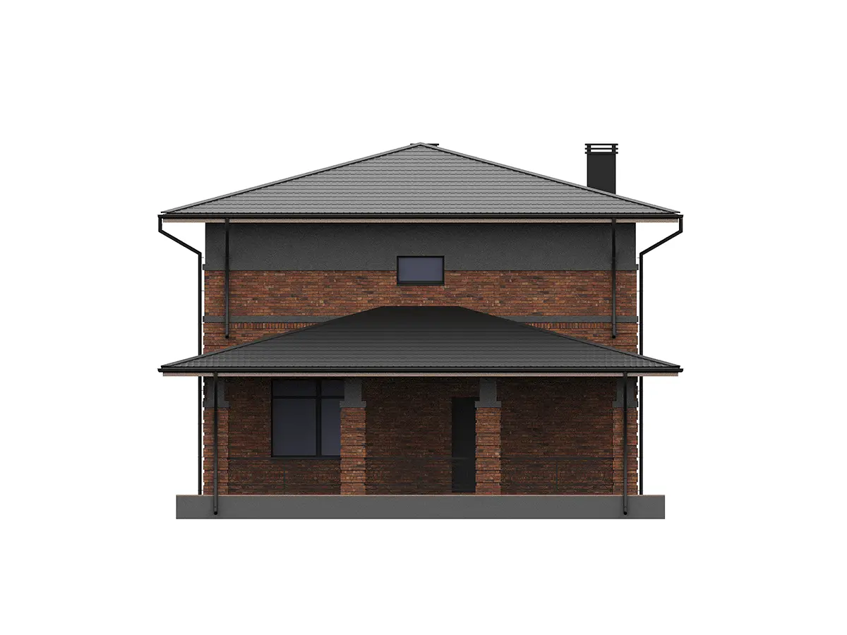 Divstāvu mājas projekts 165 m²: 4 Guļamistabas, Darba istaba, 3 Vannasistabas, bez Garāžas