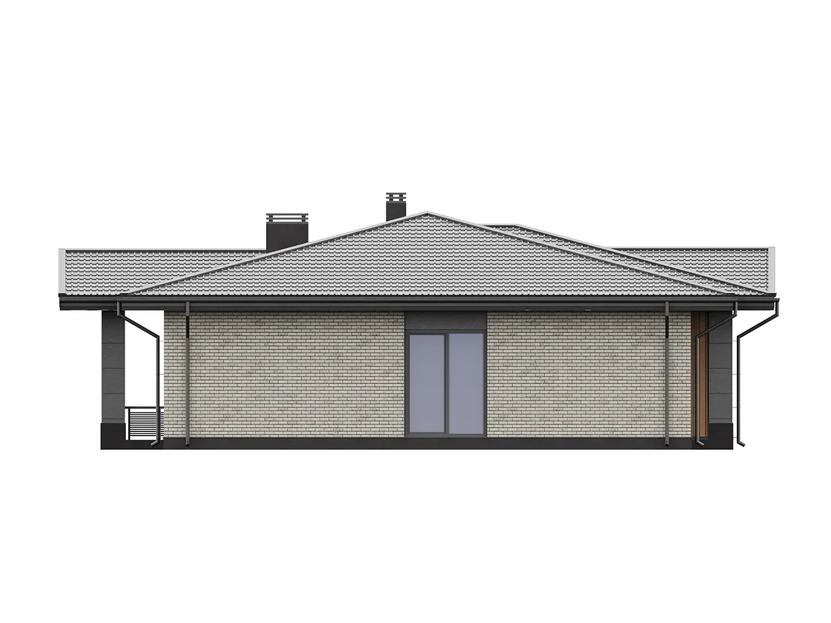 Vienstāva mājas projekts 144 m²: 3 Guļamistabas, 2 Vannasistabas, Atvērta virtuve, bez Garāžas