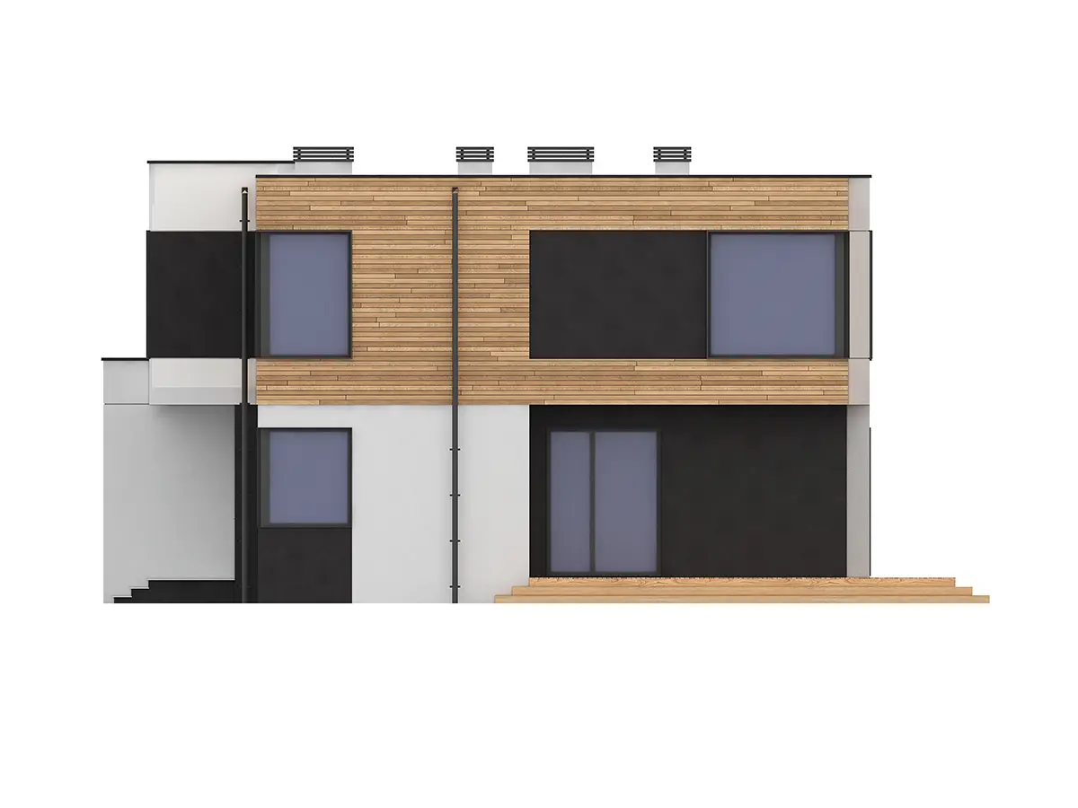 Divstāvu mājas projekts 211 m²: 4 Guļamistabas, Darba istaba, 4 Vannasistabas, Atvērta virtuve, Garāža