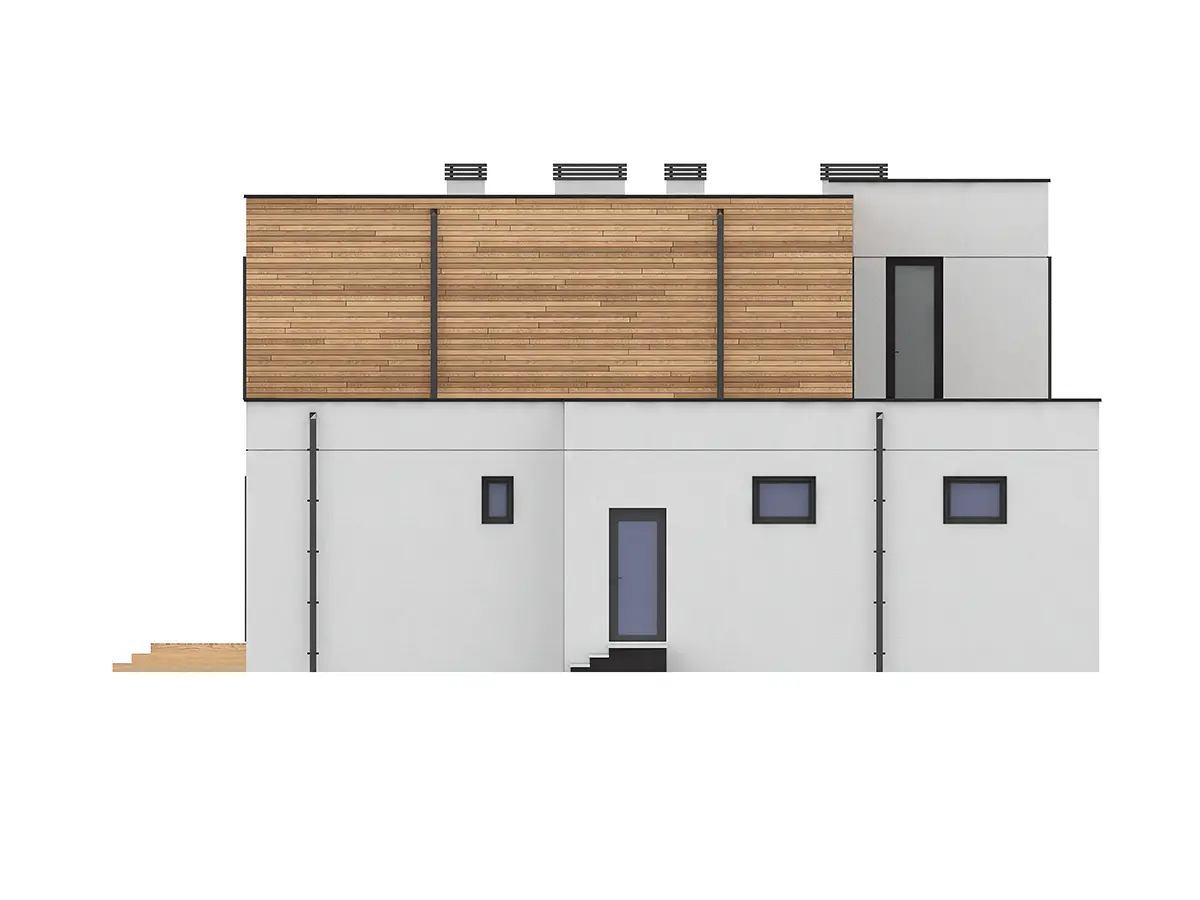 Divstāvu mājas projekts 211 m²: 4 Guļamistabas, Darba istaba, 4 Vannasistabas, Atvērta virtuve, Garāža
