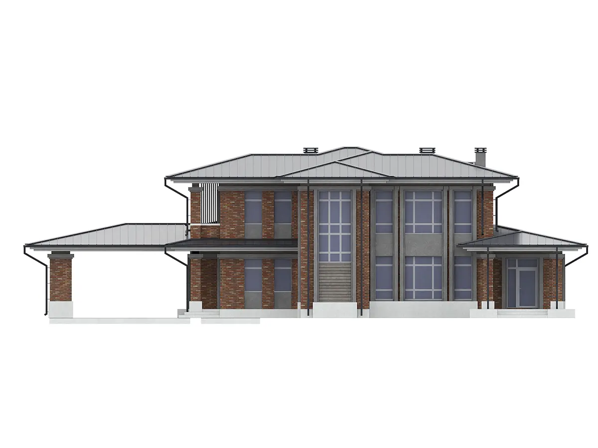 Divstāvu mājas projekts 211 m²: 3 Guļamistabas, 4 Vannasistabas, Atvērta virtuve, bez Garāžas