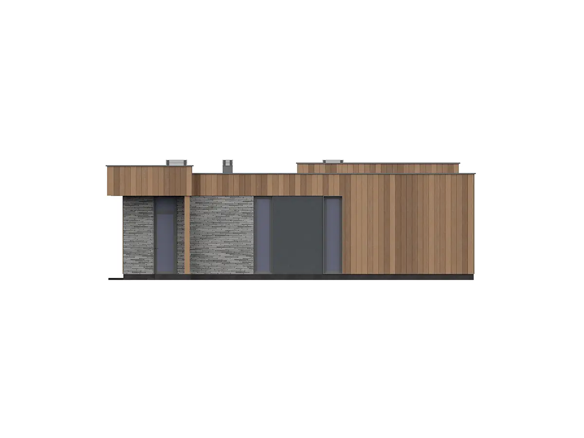 Vienstāva mājas projekts 168 m²: 4 Guļamistabas, 2 Vannasistabas, Atvērta virtuve, bez Garāžas