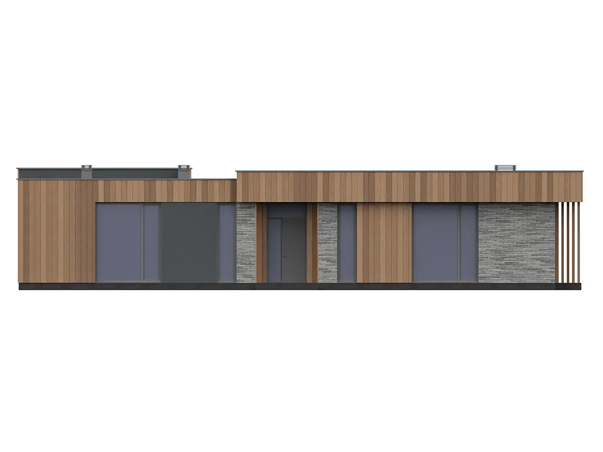 Vienstāva mājas projekts 168 m²: 4 Guļamistabas, 2 Vannasistabas, Atvērta virtuve, bez Garāžas