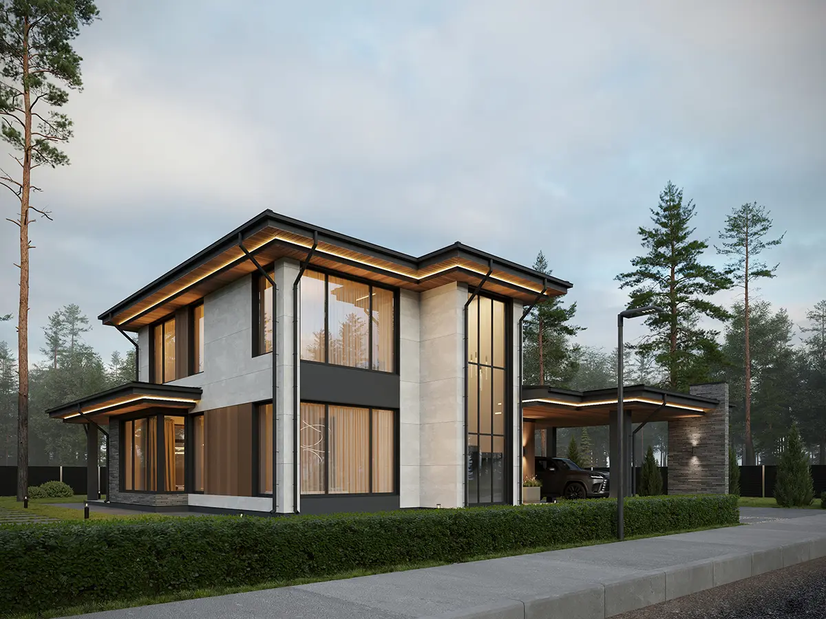 Divstāvu mājas projekts 178 m²: 4 Guļamistabas, 3 Vannasistabas, Atvērta virtuve, bez Garāžas