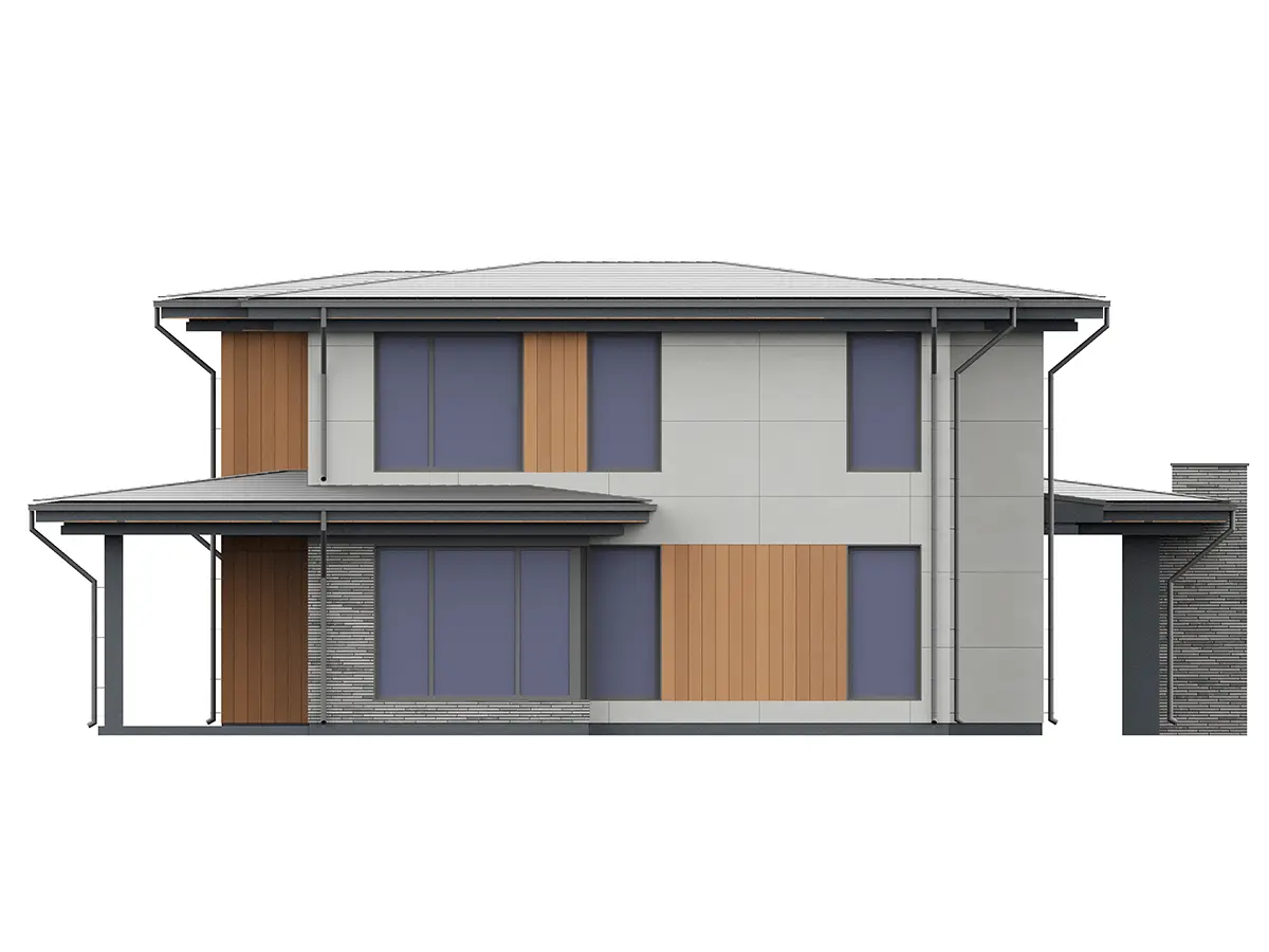 Divstāvu mājas projekts 178 m²: 4 Guļamistabas, 3 Vannasistabas, Atvērta virtuve, bez Garāžas