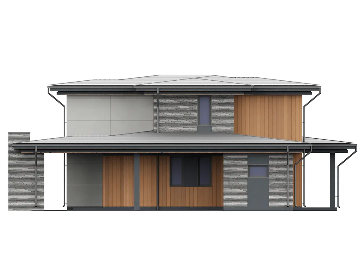Divstāvu mājas projekts 178 m²: 4 Guļamistabas, 3 Vannasistabas, Atvērta virtuve, bez Garāžas