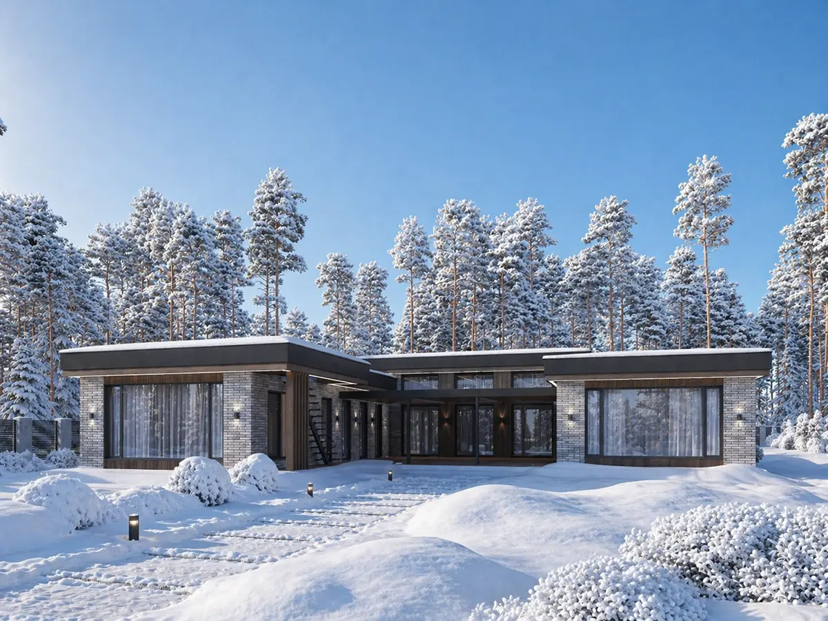 Vienstāva mājas projekts 282 m²: 3 Guļamistabas, Darba istaba, 4 Vannasistabas, Atvērta virtuve, Garāža