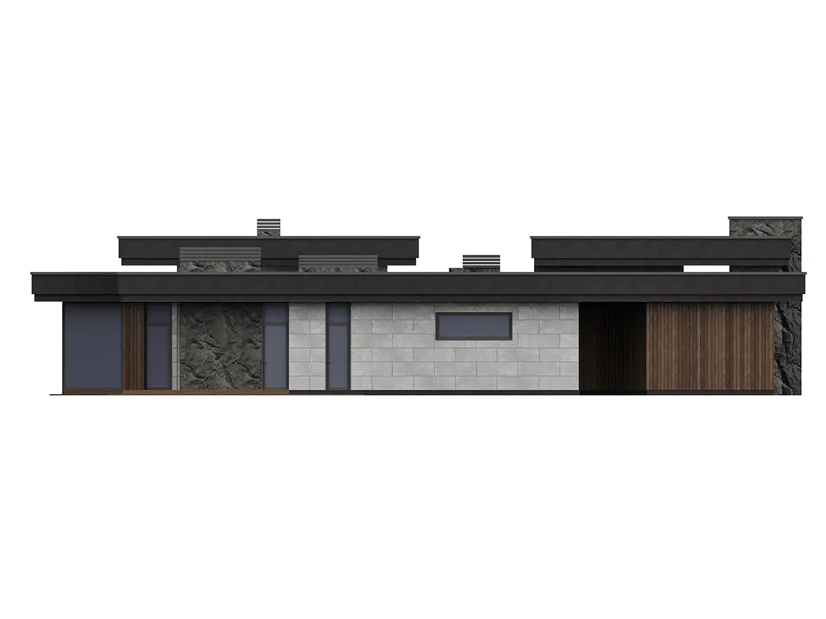 Vienstāva mājas projekts 313 m²: 4 Guļamistabas, Darba istaba, 3 Vannasistabas, Atvērta virtuve, Garāža