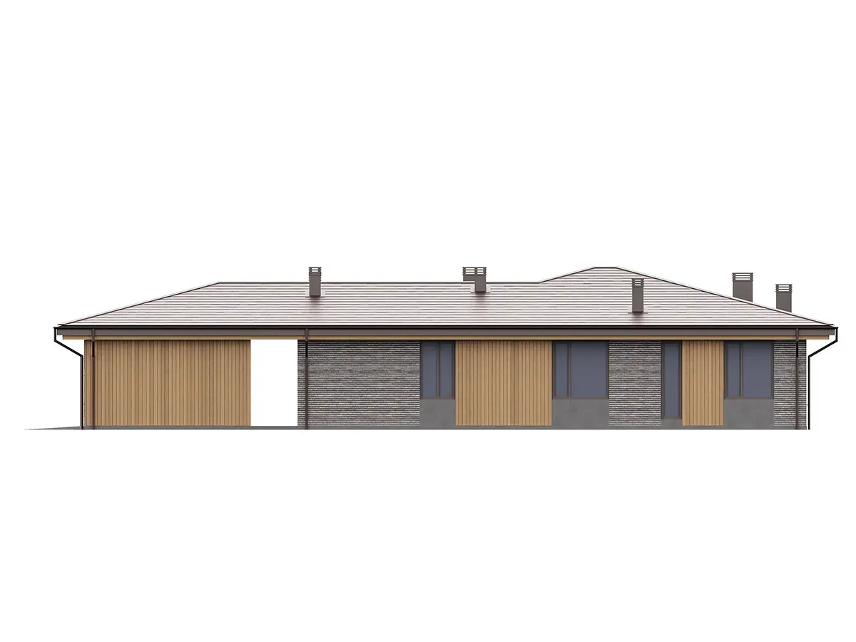 Vienstāva mājas projekts 172 m²: 3 Guļamistabas, 2 Vannasistabas, Atvērta virtuve, bez Garāžas