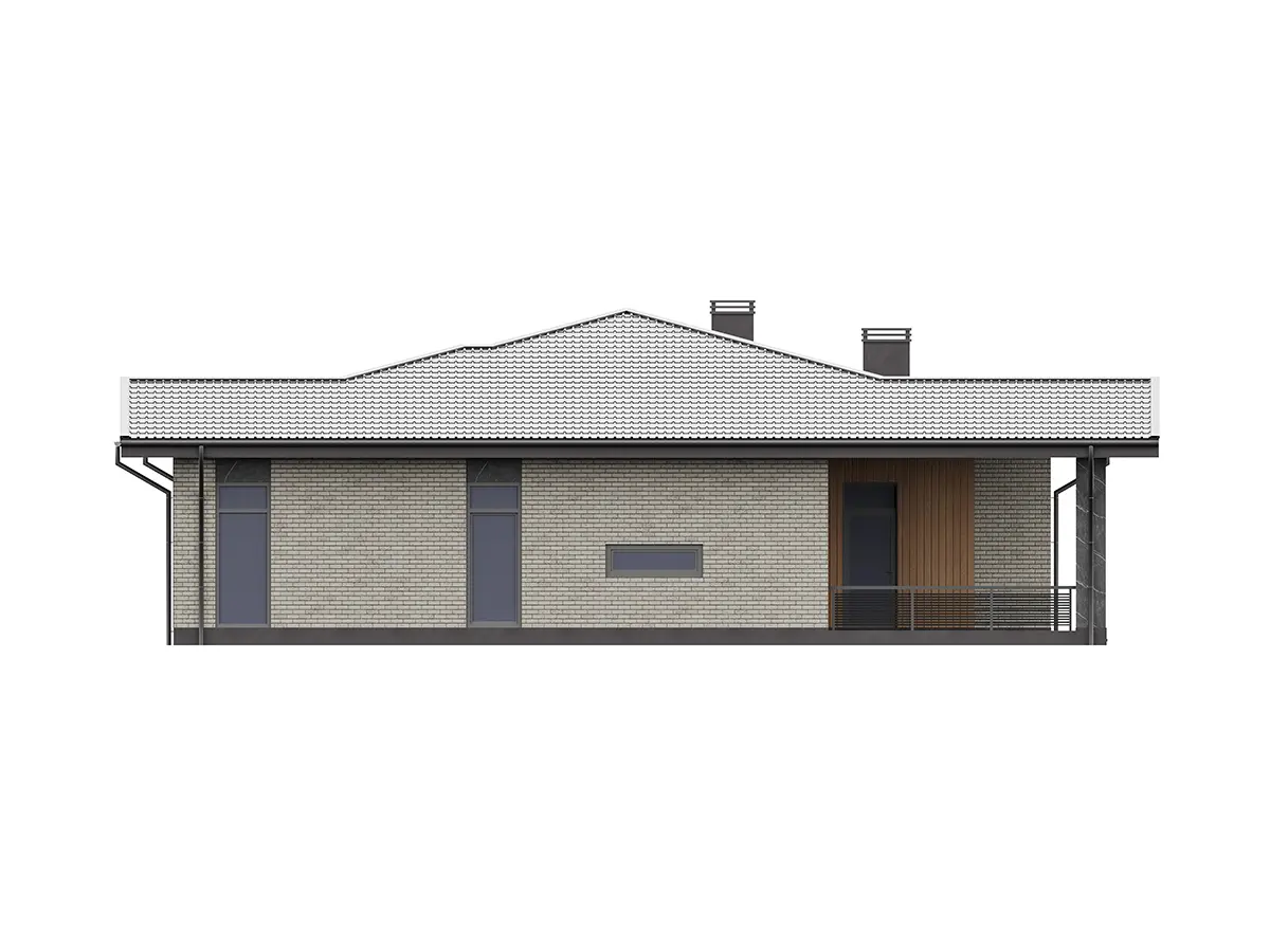 Vienstāva mājas projekts 179 m²: 4 Guļamistabas, 2 Vannasistabas, Atvērta virtuve, bez Garāžas