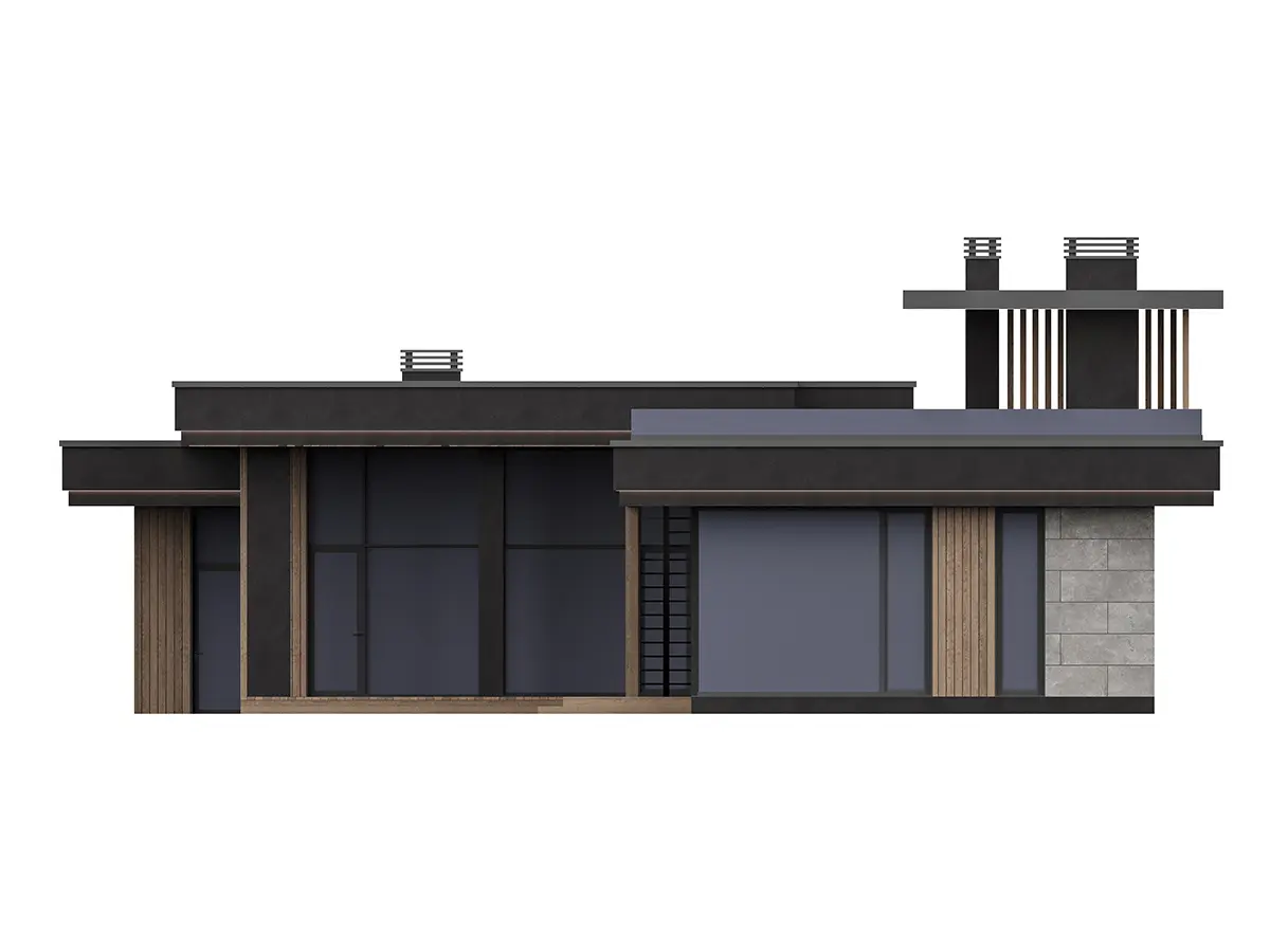 Vienstāva mājas projekts 247 m²: 4 Guļamistabas, 4 Vannasistabas, Atvērta virtuve, bez Garāžas