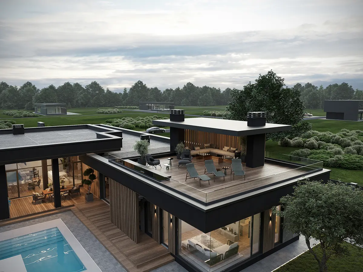 Vienstāva mājas projekts 247 m²: 4 Guļamistabas, 4 Vannasistabas, Atvērta virtuve, bez Garāžas