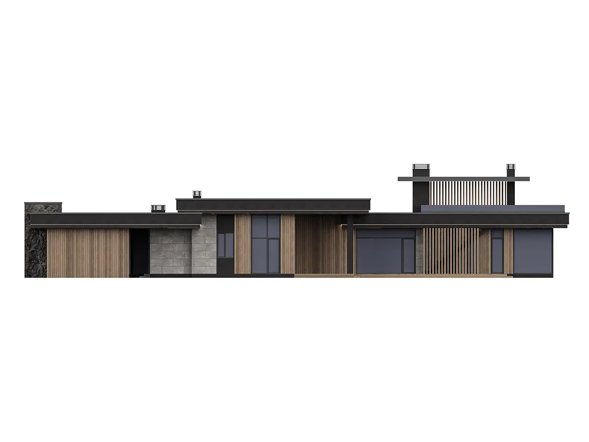 Vienstāva mājas projekts 247 m²: 4 Guļamistabas, 4 Vannasistabas, Atvērta virtuve, bez Garāžas