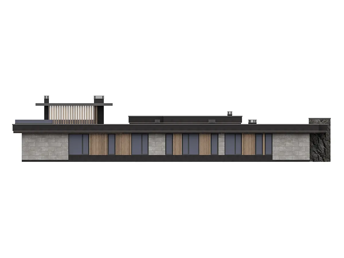 Vienstāva mājas projekts 247 m²: 4 Guļamistabas, 4 Vannasistabas, Atvērta virtuve, bez Garāžas