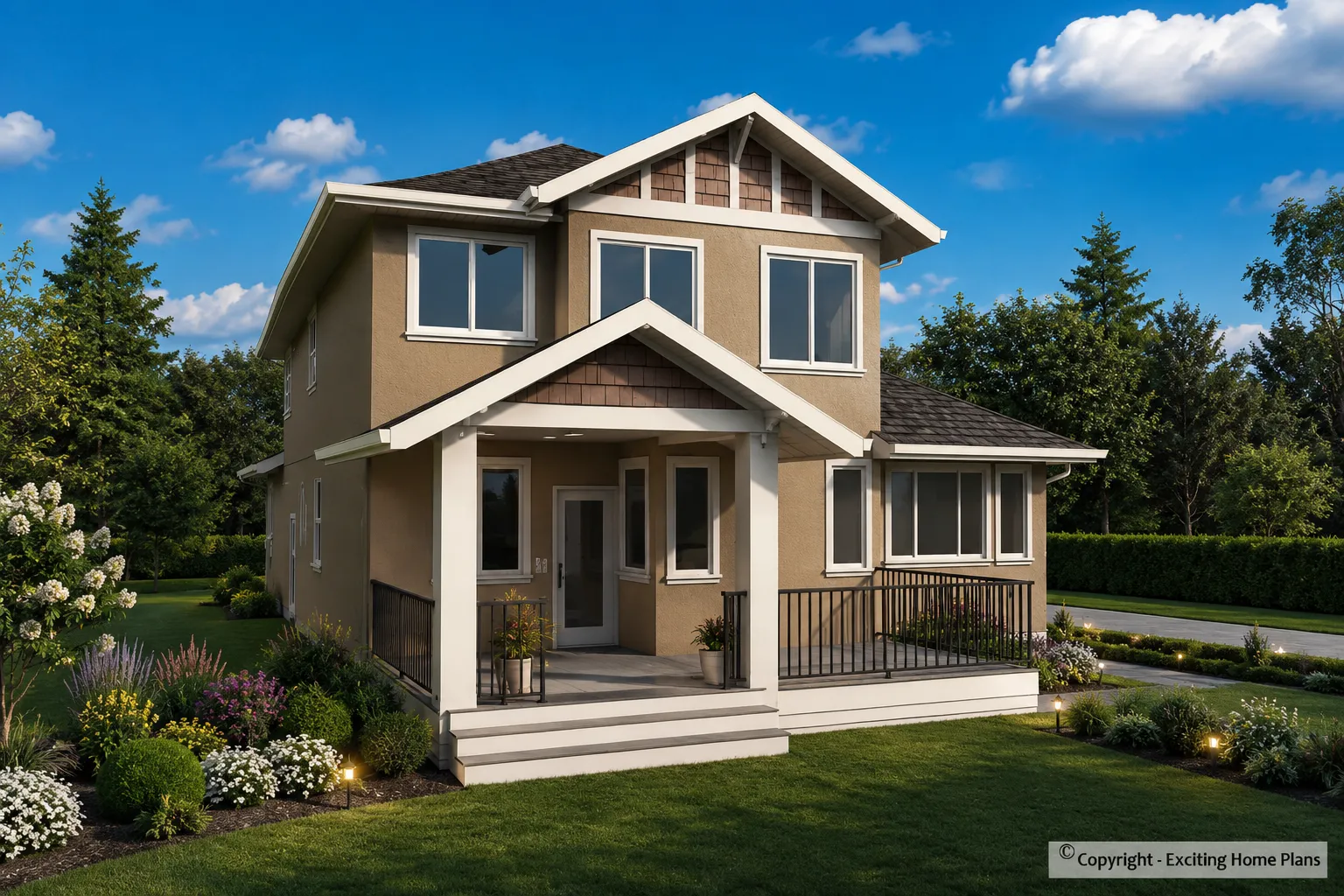 Divstāvu mājas projekts + pagrabu 359 m²: 5 Guļamistabas, Darba istaba, 4 Vannasistabas, Atvērta virtuve, Garāža