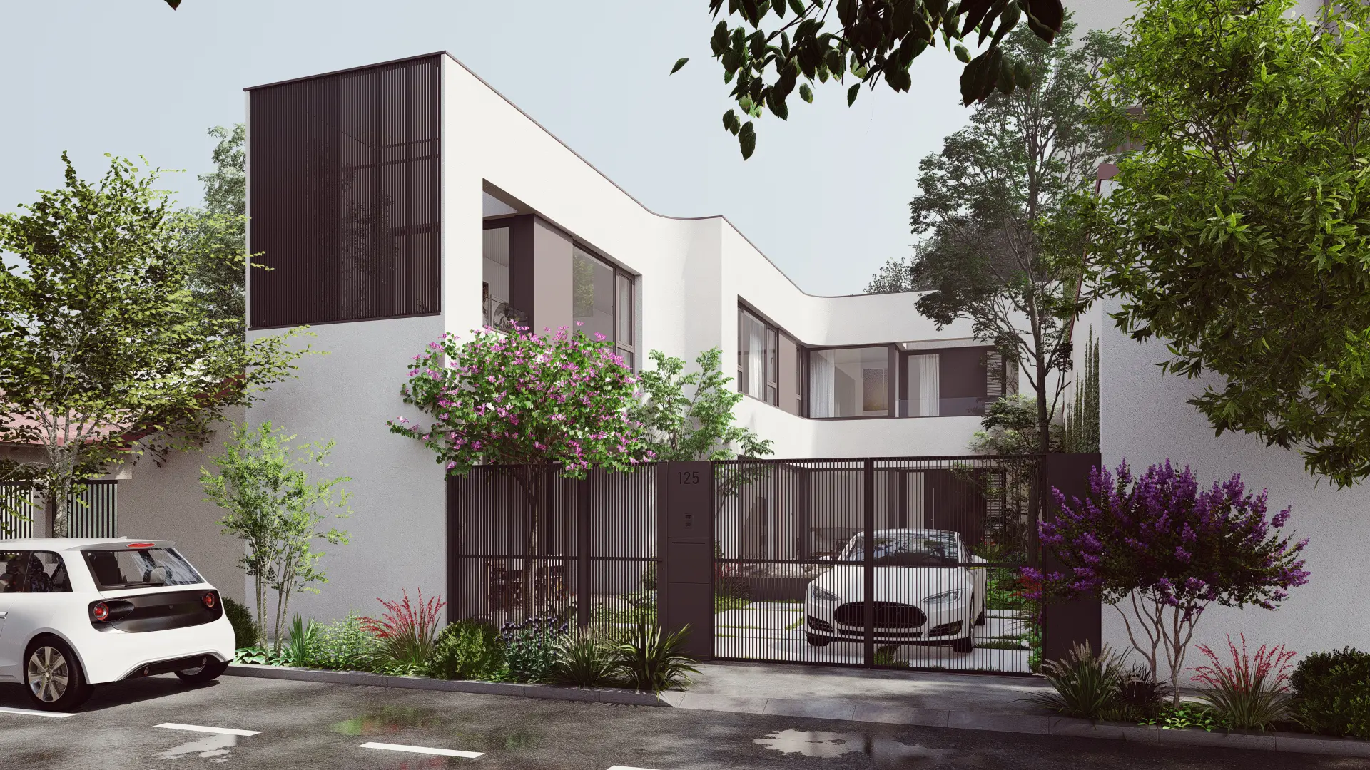 Trīsstāvu mājas projekts 235 m²: 4 Guļamistabas, 3 Vannasistabas, bez Garāžas
