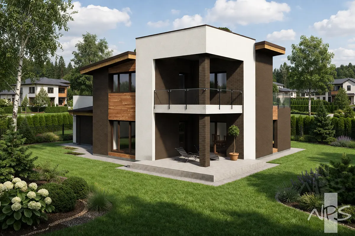 Divstāvu mājas projekts 179 m²: 3 Guļamistabas, 2 Vannasistabas, Garāža