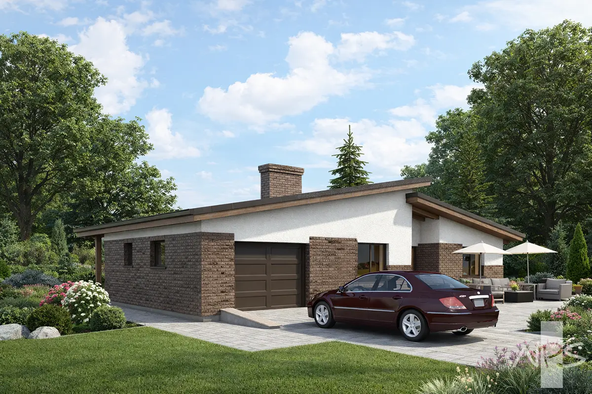 Vienstāva mājas projekts 157 m²: 3 Guļamistabas, 1 Vannasistabas, Garāža