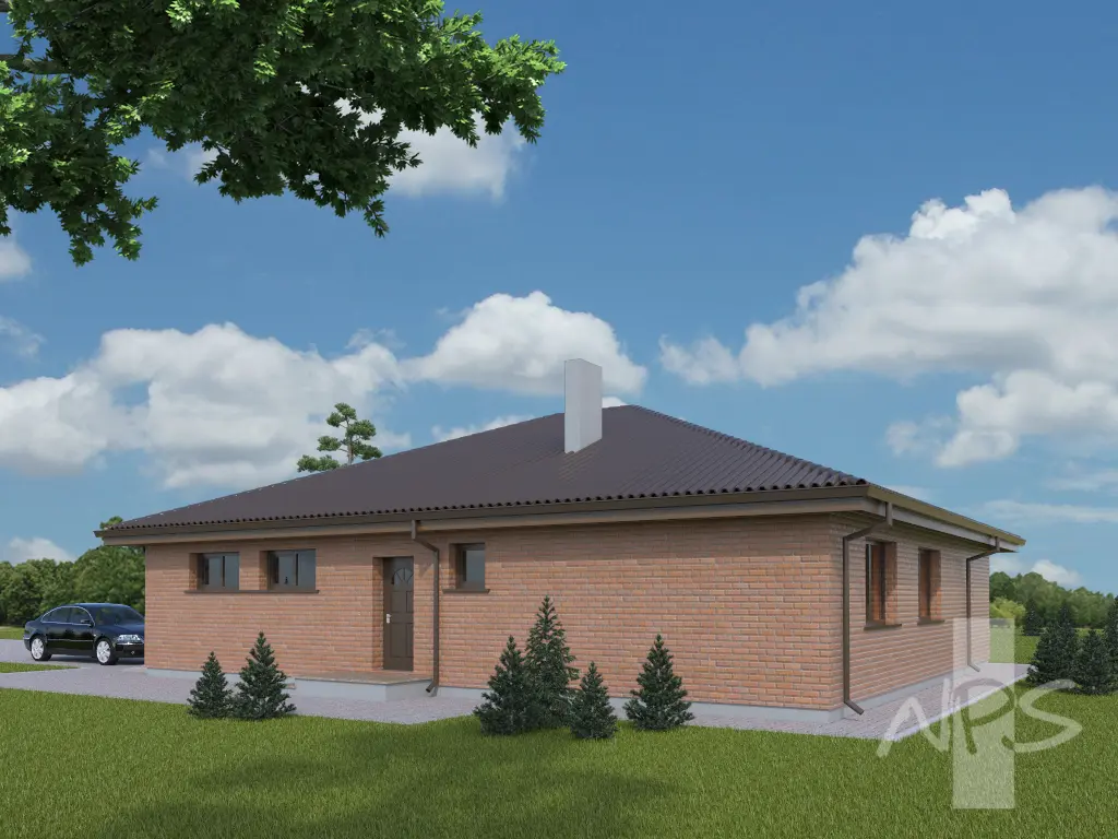 Vienstāva mājas projekts 168 m²: 3 Guļamistabas, 1 Vannasistabas, Garāža