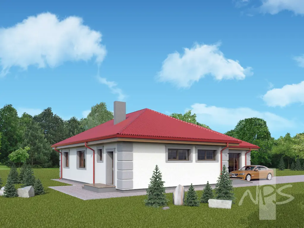 Vienstāva mājas projekts 163 m²: 3 Guļamistabas, 2 Vannasistabas, Garāža