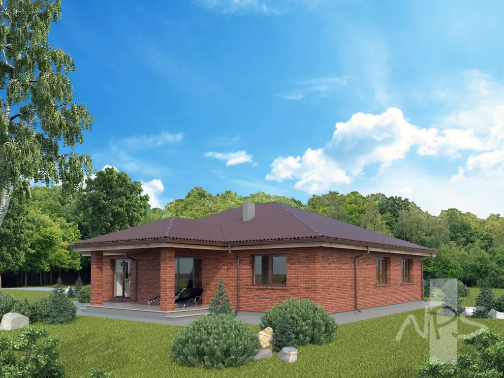 Vienstāva mājas projekts 167 m²: 3 Guļamistabas, 2 Vannasistabas, Garāža