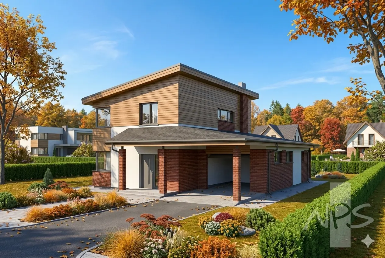 Divstāvu mājas projekts 165 m²: 3 Guļamistabas, 2 Vannasistabas, Atvērta virtuve, bez Garāžas