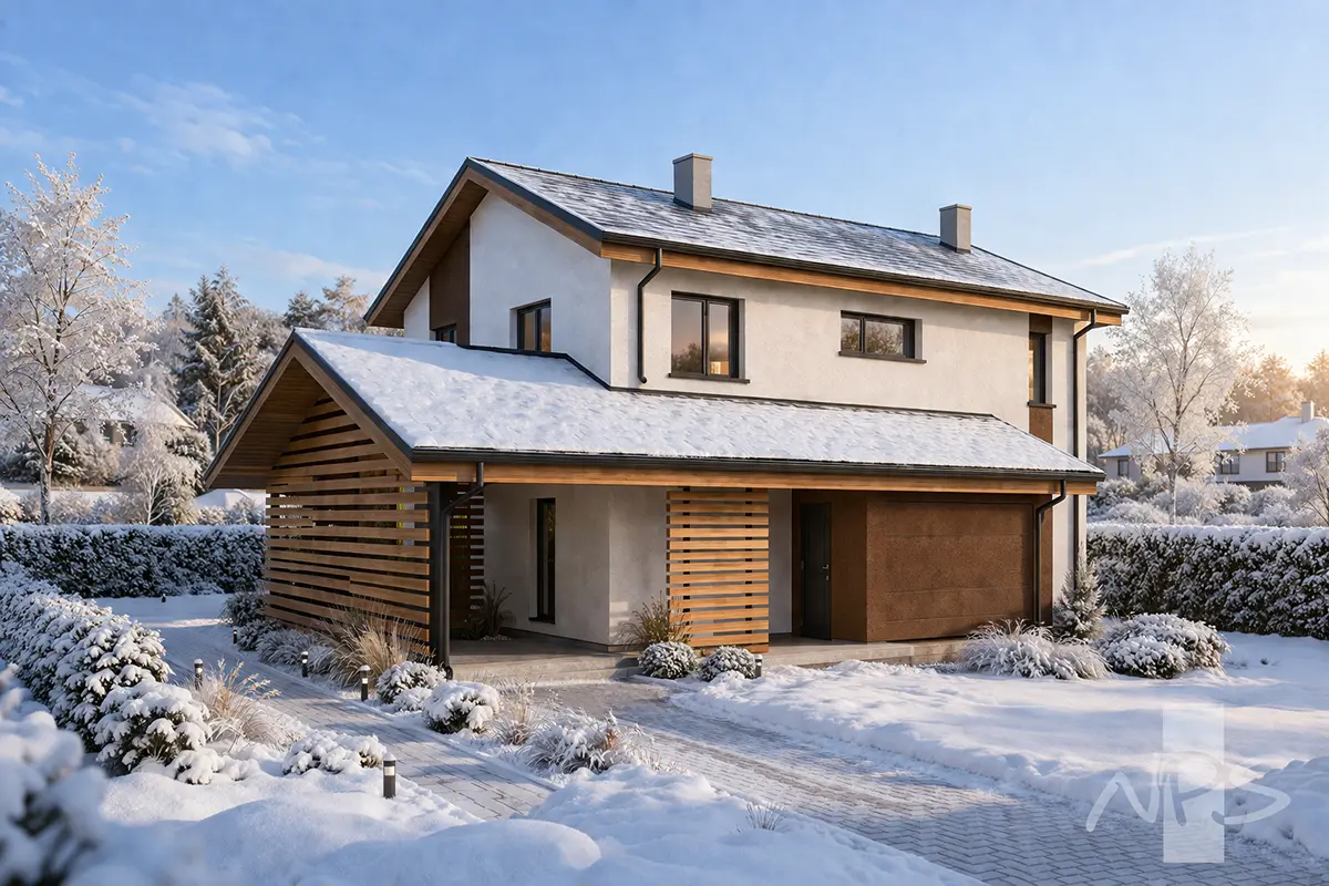 Divstāvu mājas projekts 176 m²: 3 Guļamistabas, 2 Vannasistabas, Atvērta virtuve, bez Garāžas